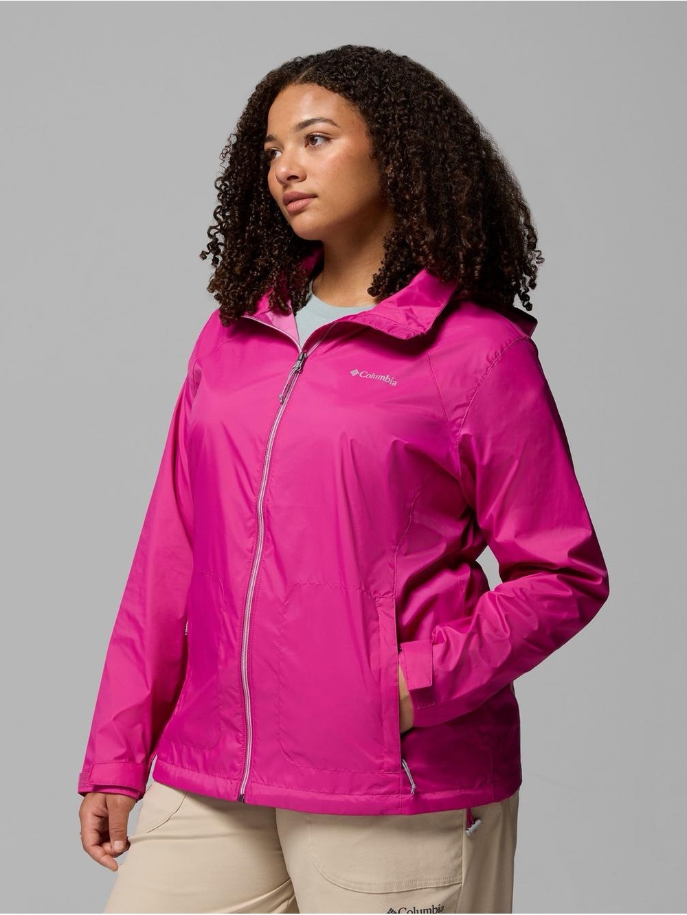 Columbia Women's Hot Pink Switchback II Rain Waterproof Jacket Windbreaker
